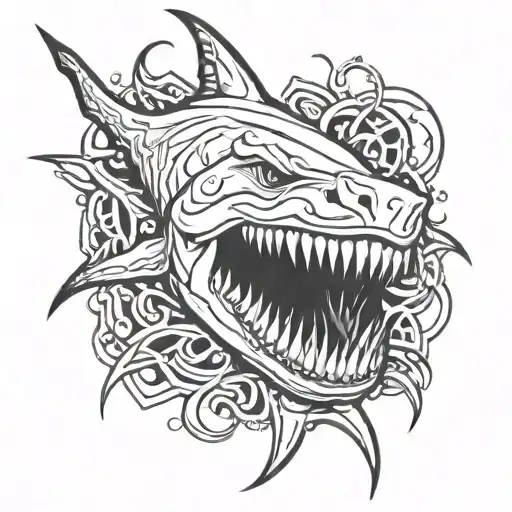 dredge goblin shark grisly shark abberation tattoo design idea