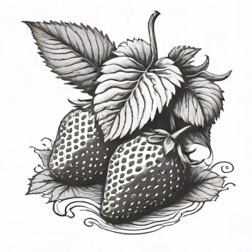 Strawberry tattoo design idea