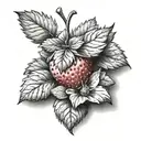 Strawberry tattoo design idea