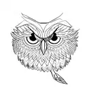 branch shape like an owl tattoo design idea