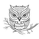 branch shape like an owl tattoo design idea