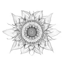 Sunflower bee mandala tattoo design idea