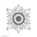 Sunflower bee mandala tattoo design idea