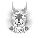 man with dog tattoo design idea