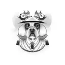 man with dog tattoo design idea