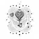 A heart music note moon tattoo design idea