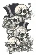 skulls and rats tattoo design idea