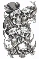 skulls and rats tattoo design idea