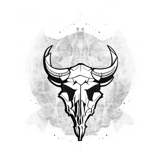 Buffalo skull tattoo design idea