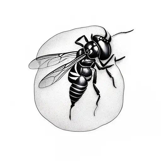 Stunning Wasp Tattoo Design