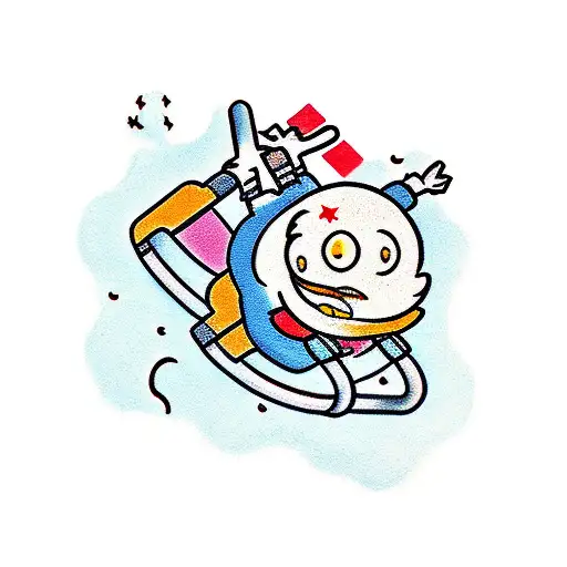 Stickman, going down a roller coaster. tattoo design idea