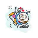 Stickman, going down a roller coaster. tattoo design idea