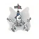 Stickman, going down a roller coaster. tattoo design idea