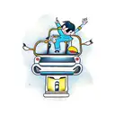 Stickman, going down a roller coaster. tattoo design idea