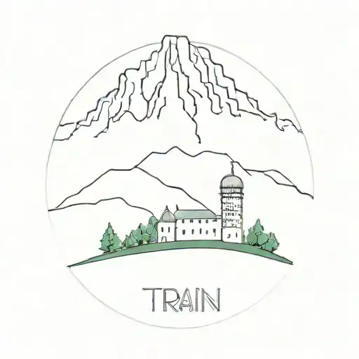 train mountain Italy  tattoo design idea