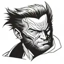 hugh jackman wolverine with cowl  tattoo design idea