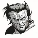 hugh jackman wolverine with cowl  tattoo design idea