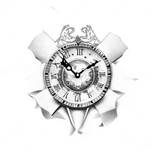 england, wales, spain, birth flowers x 2, clock   tattoo design idea