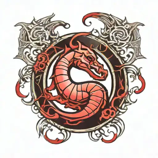 mortal kombat logo with red ink tattoo tattoo design idea