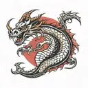 mortal kombat dragon logo with red ink tattoo design idea
