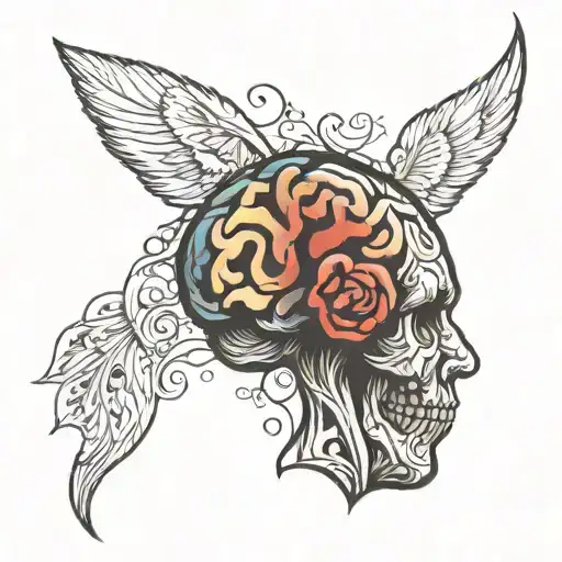 adhd brain tattoo design idea