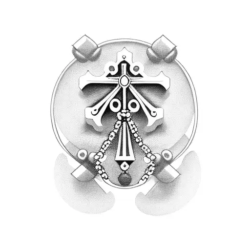 rosary beads tattoo design idea