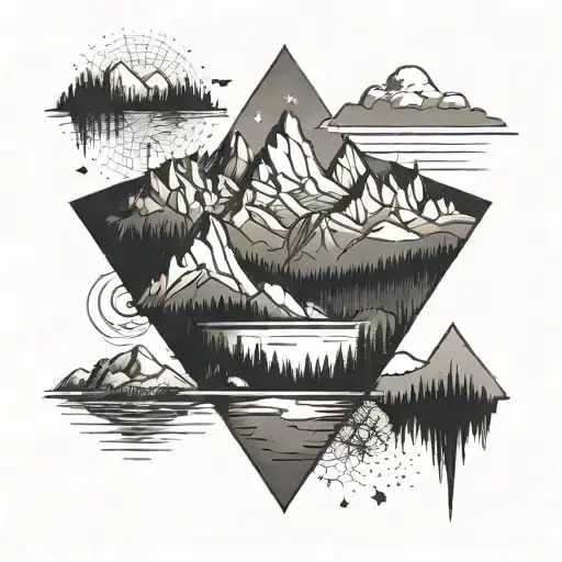 Walt Disney world and Vancouver mountains tattoo tattoo design idea