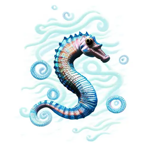 sea horse snake guitar tattoo design idea