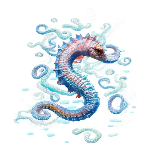 sea horse snake tattoo design idea