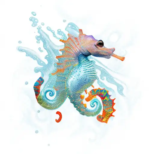 sea horse tattoo design idea