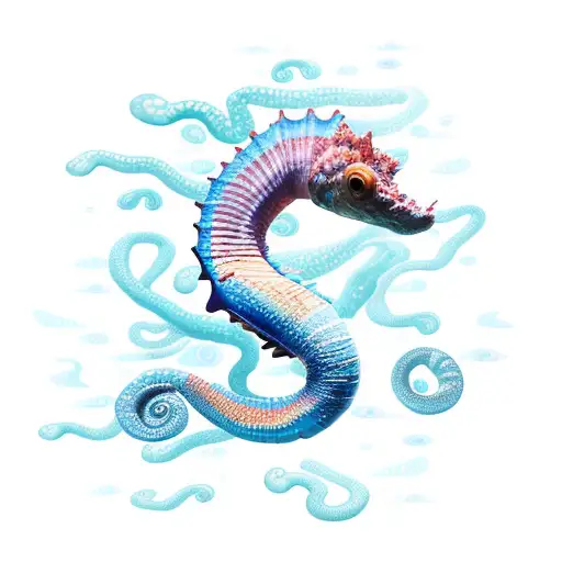 sea horse snake tattoo design idea