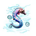sea horse snake guitar tattoo design idea