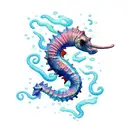 sea horse snake guitar tattoo design idea
