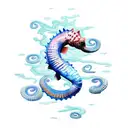sea horse snake guitar tattoo design idea