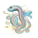 sea horse snake tattoo design idea