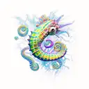 sea horse snake tattoo design idea