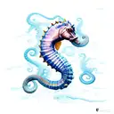 sea horse snake guitar tattoo design idea
