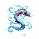 sea horse snake guitar tattoo design idea