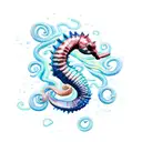 sea horse snake guitar tattoo design idea