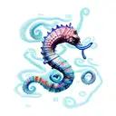 sea horse snake tattoo design idea
