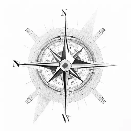 Compass, bird. Act with the brain, steer with the heart tattoo design idea