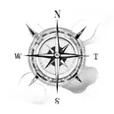 Compass, bird. Act with the brain, steer with the heart tattoo design idea