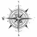 Compass, bird. Act with the brain, steer with the heart tattoo design idea