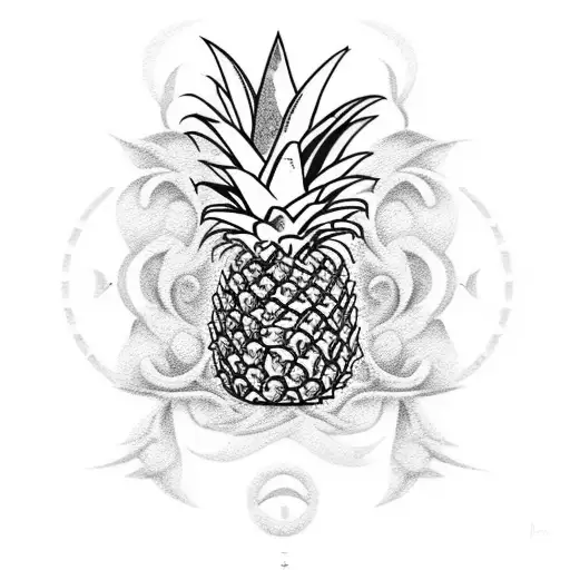 Pineapple tattoo design idea