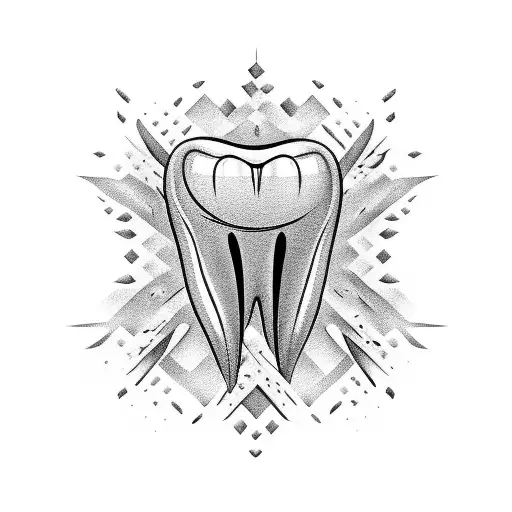 tooth tattoo design idea