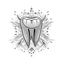 tooth tattoo design idea