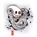 cute ghost tattoo design idea