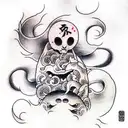 cute ghost tattoo design idea