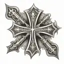 ancient templar cross tattoo design idea