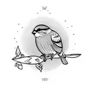 Sparrow fling tattoo design idea